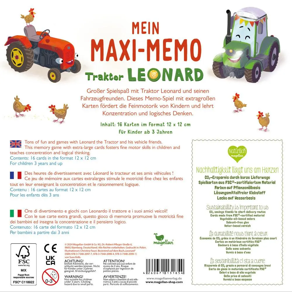 Bild: 4260671131854 | Mein Maxi-Memo - Traktor Leonard | Suza Kolb | Spiel | Leonard | N3185