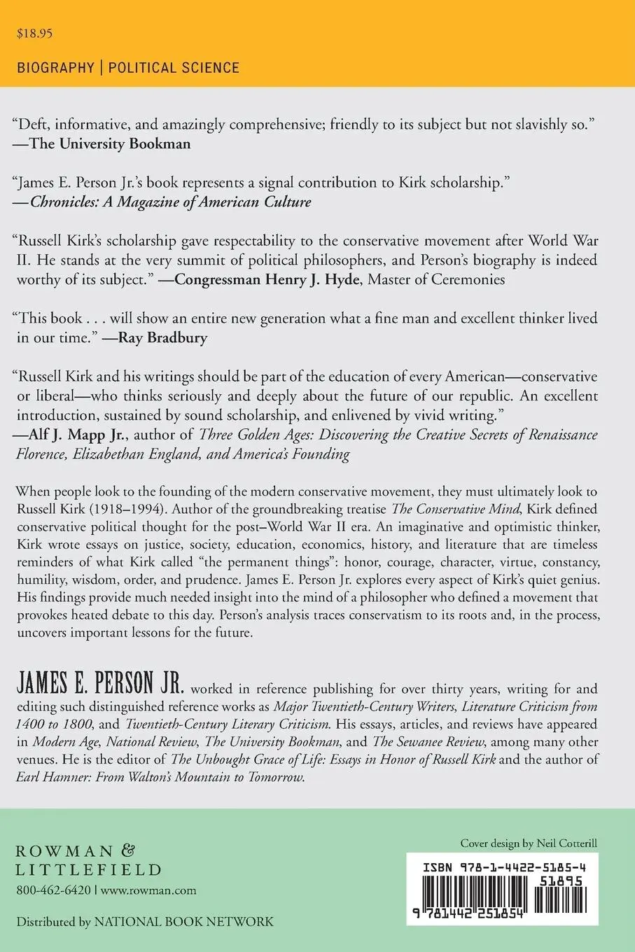 Rückseite: 9781442251854 | Russell Kirk | A Critical Biography of a Conservative Mind | Person
