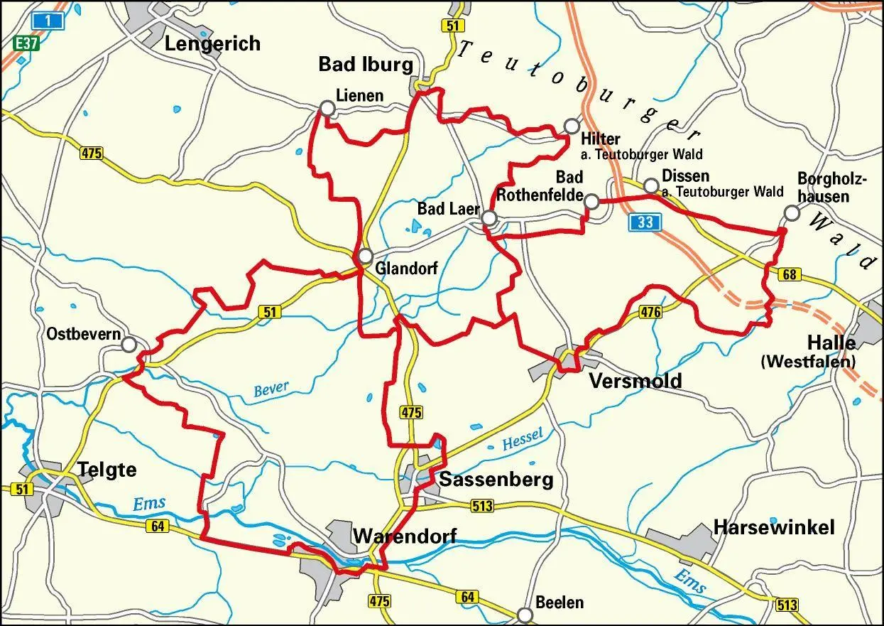 Bild: 9783969901854 | Radwanderkarte BVA Radwandern auf der Grenzgängerroute Teuto-Ems...