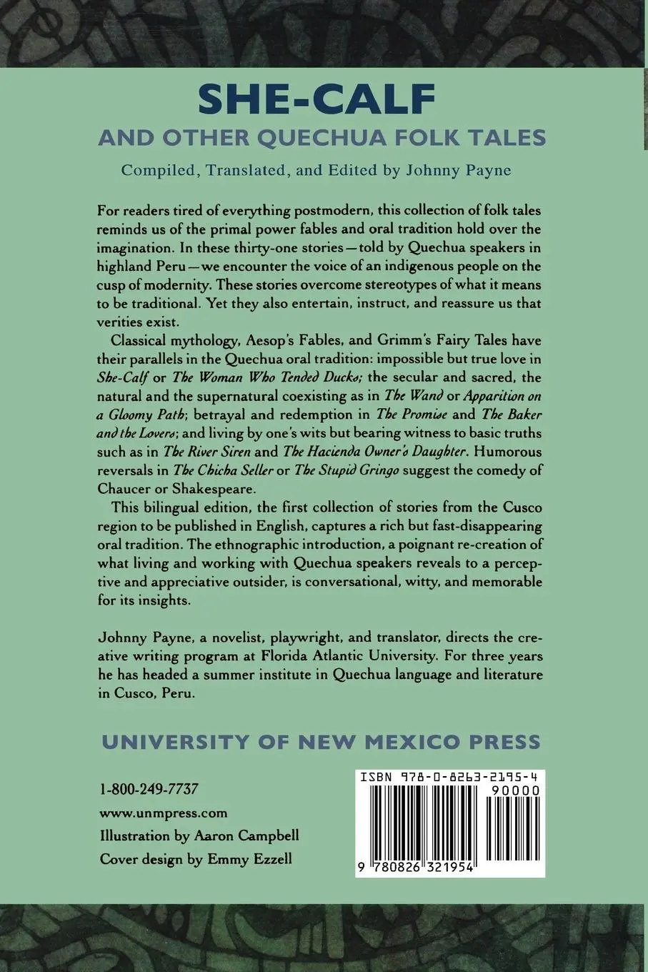 Rückseite: 9780826321954 | She-Calf and Other Quechua Folk Tales | Johnny Payne | Taschenbuch