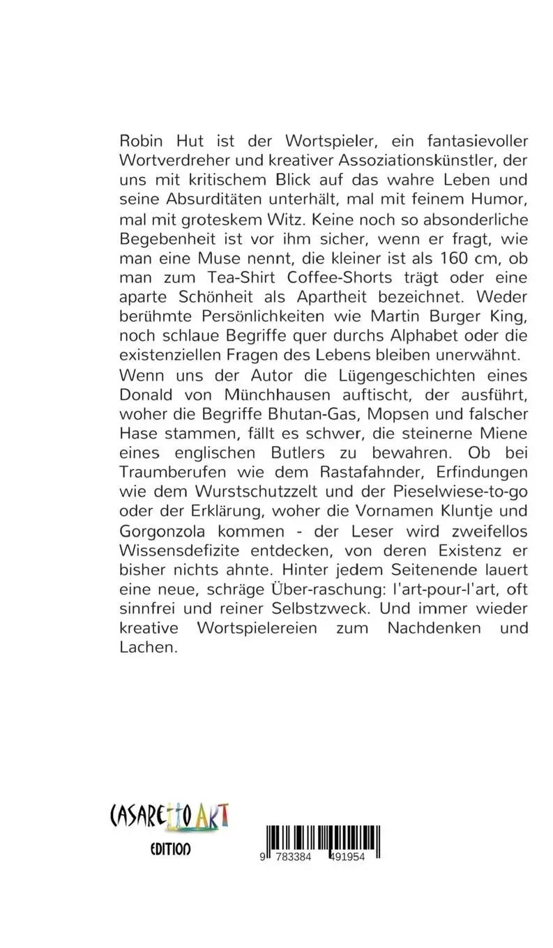 Rückseite: 9783384491954 | Wortspielereien | Robin Hut | Buch | 208 S. | Deutsch | 2025