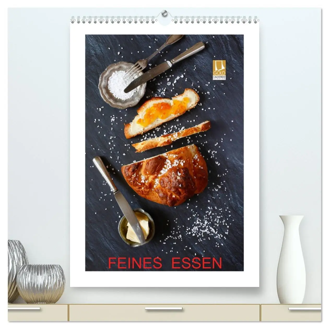 Cover: 9783516391954 | Feines Essen (hochwertiger Premium Wandkalender 2026 DIN A2 hoch),...