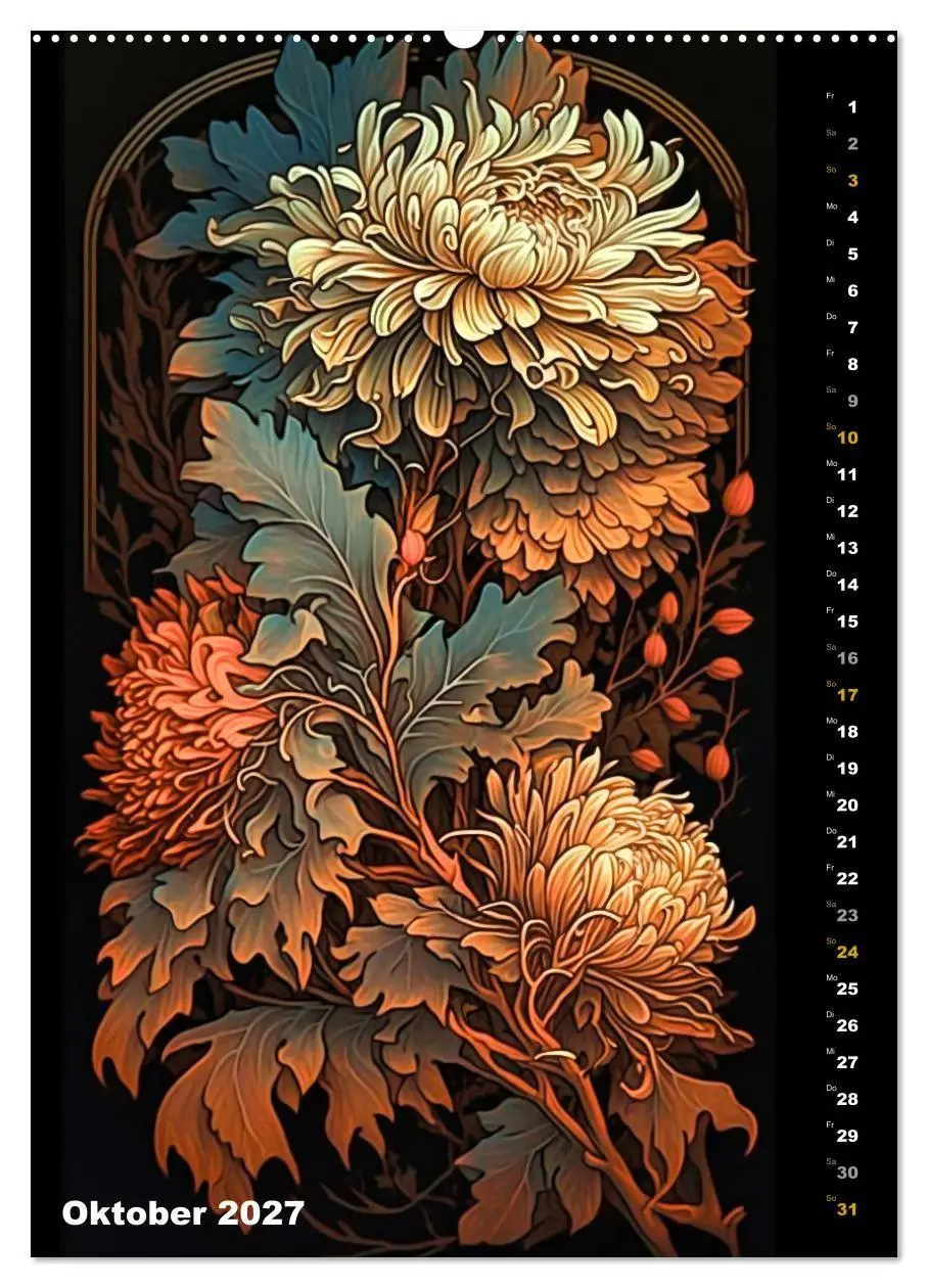Bild: 9783569311954 | Jugendstil Blumen (hochwertiger Premium Wandkalender 2027 DIN A2...