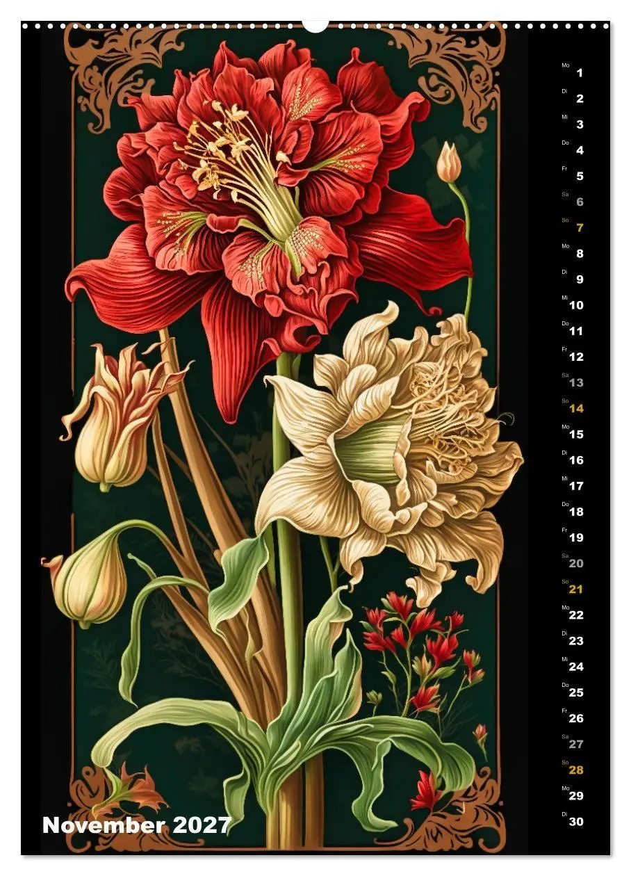 Bild: 9783569311954 | Jugendstil Blumen (hochwertiger Premium Wandkalender 2027 DIN A2...