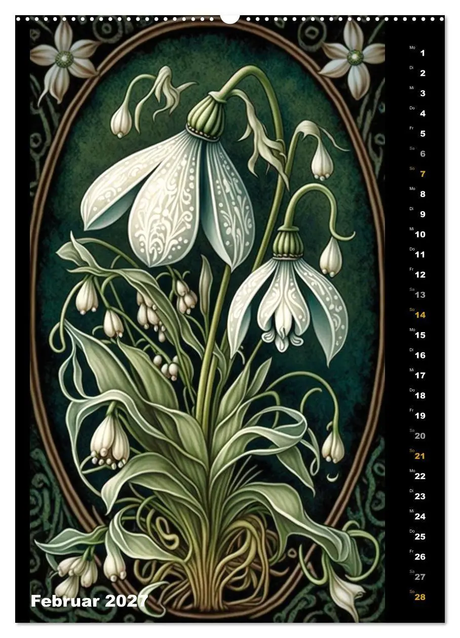 Bild: 9783569311954 | Jugendstil Blumen (hochwertiger Premium Wandkalender 2027 DIN A2...