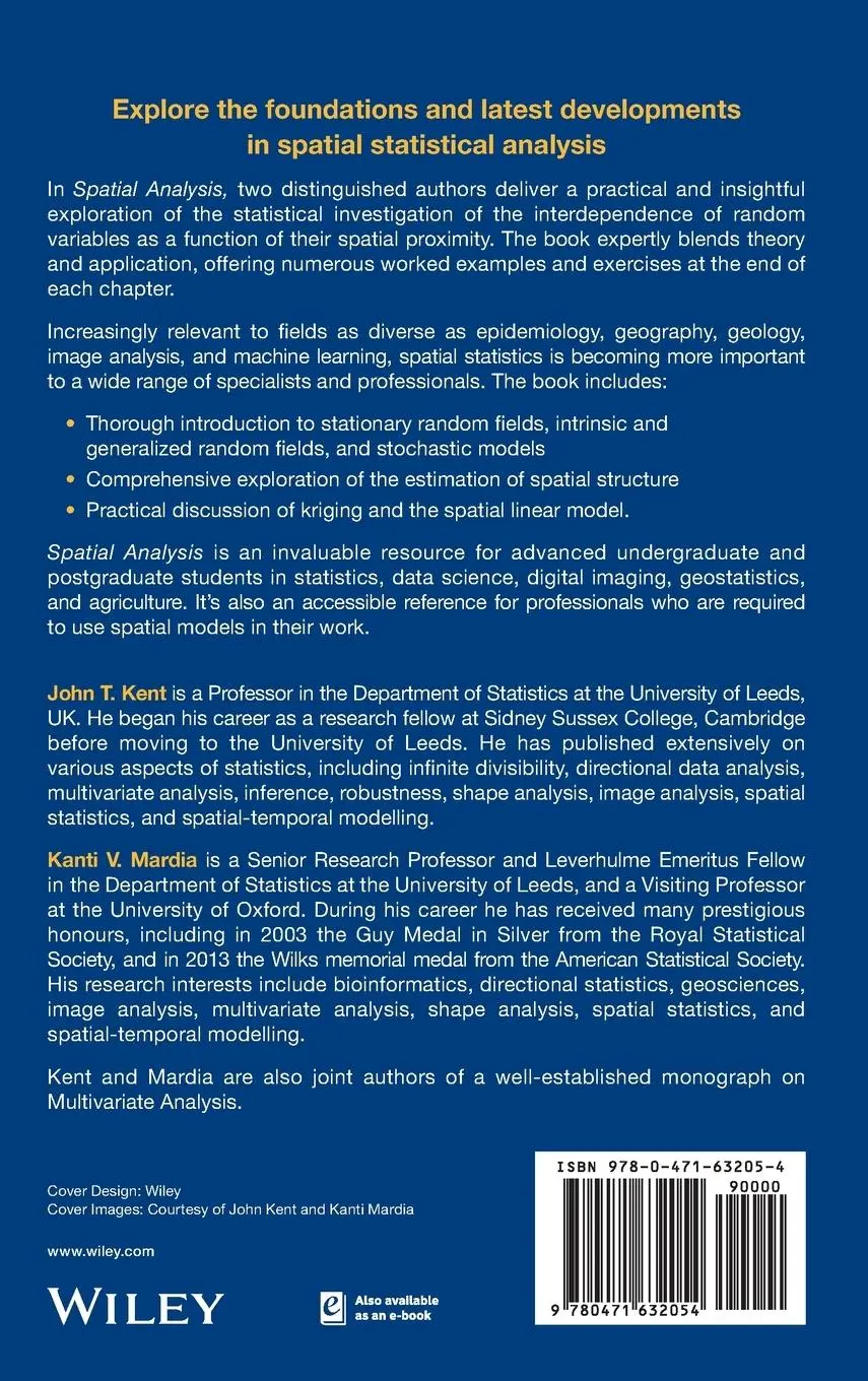 Rückseite: 9780471632054 | Spatial Analysis | John T. Kent (u. a.) | Buch | Gebunden | Englisch