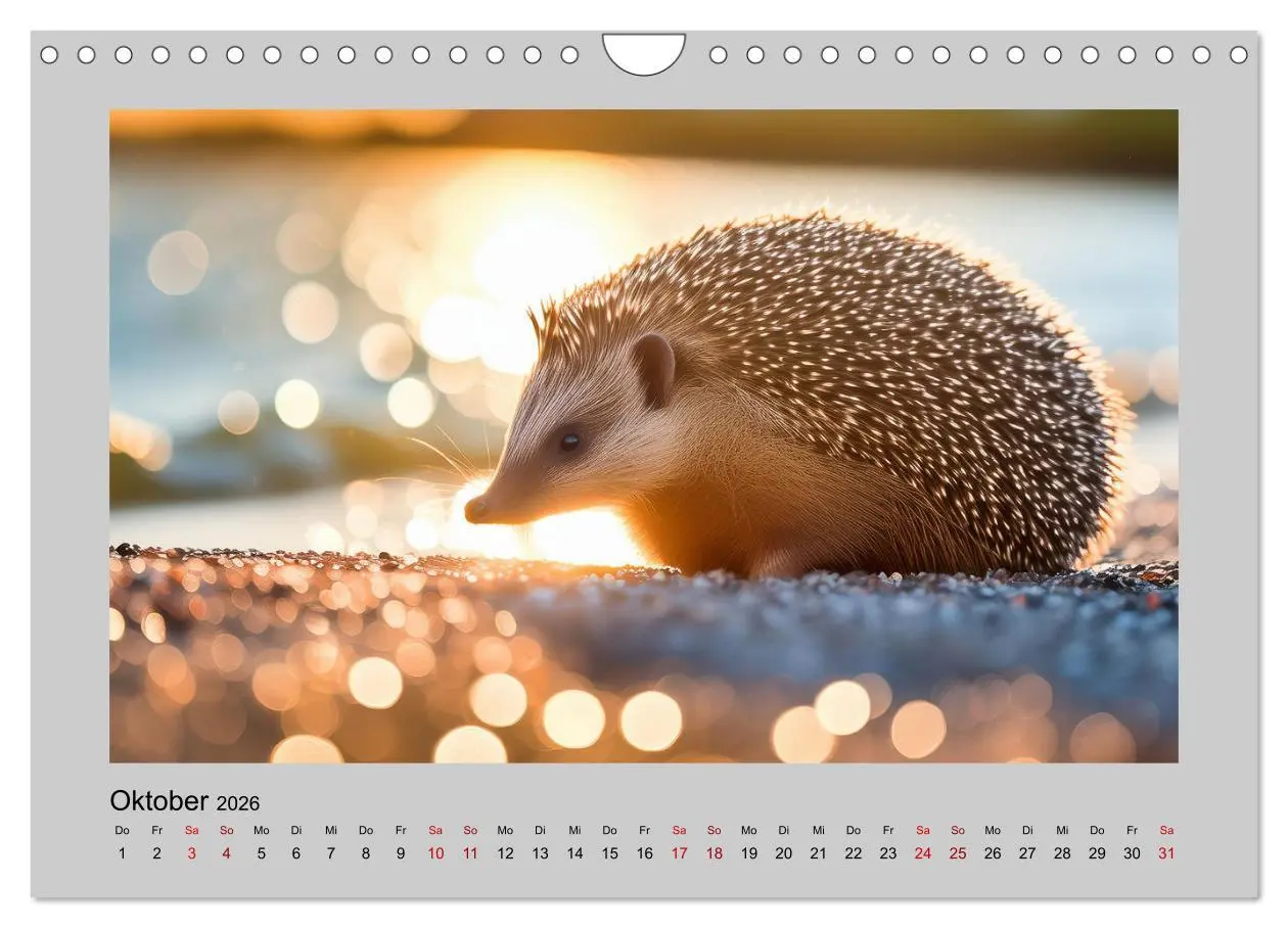 Bild: 9783457332054 | Mein Igel-Kalender (Wandkalender 2026 DIN A4 quer), CALVENDO...