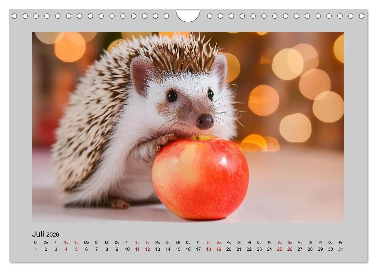 Bild: 9783457332054 | Mein Igel-Kalender (Wandkalender 2026 DIN A4 quer), CALVENDO...