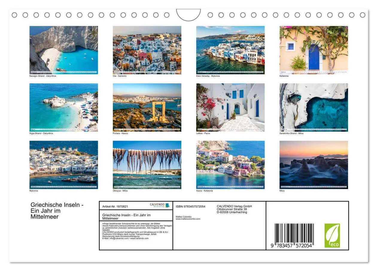 Bild: 9783457572054 | Griechische Inseln - Ein Jahr im Mittelmeer (Wandkalender 2026 DIN...