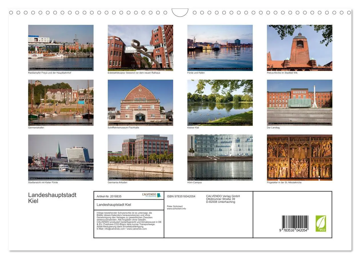 Bild: 9783516042054 | Landeshauptstadt Kiel (Wandkalender 2026 DIN A3 quer), CALVENDO...