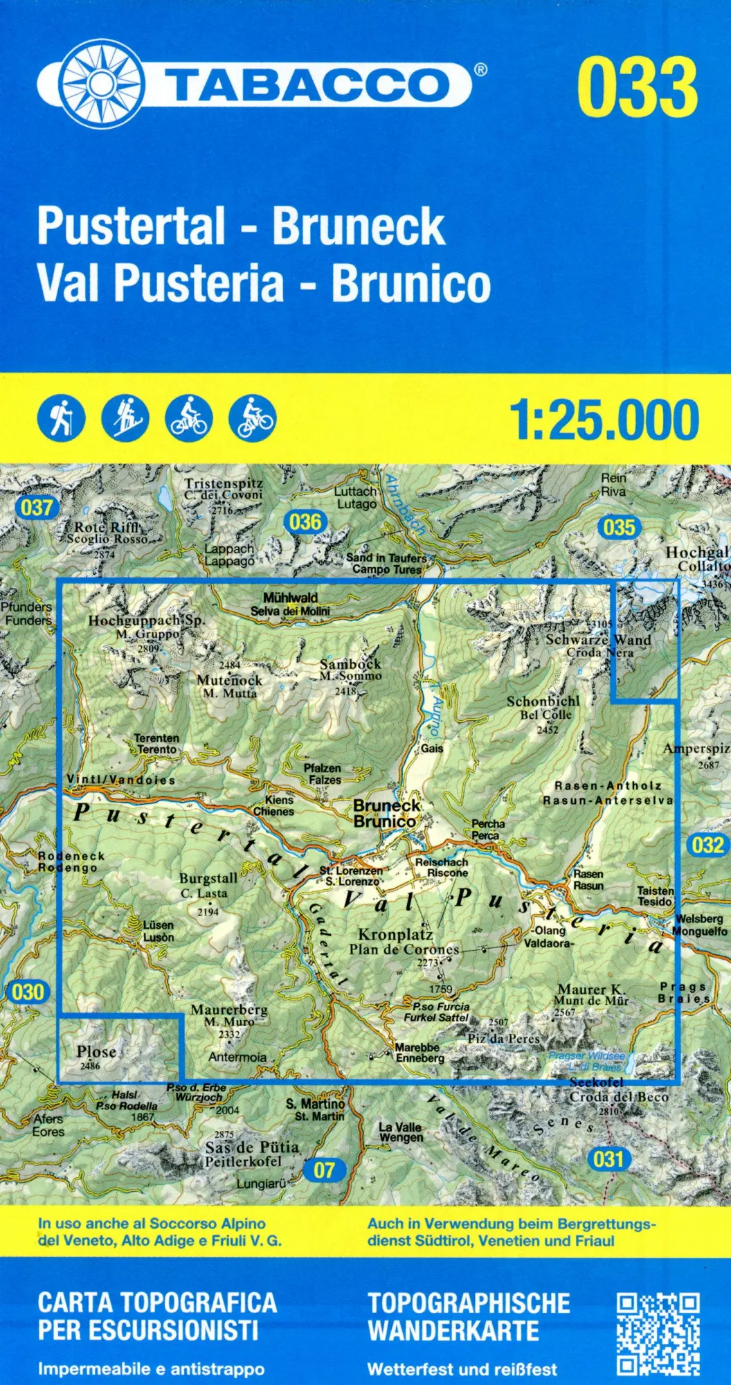 Cover: 9788883152054 | 33 Pustertal-Bruneck-Val Pusteria-Brunico | 1:25000 | (Land-)Karte
