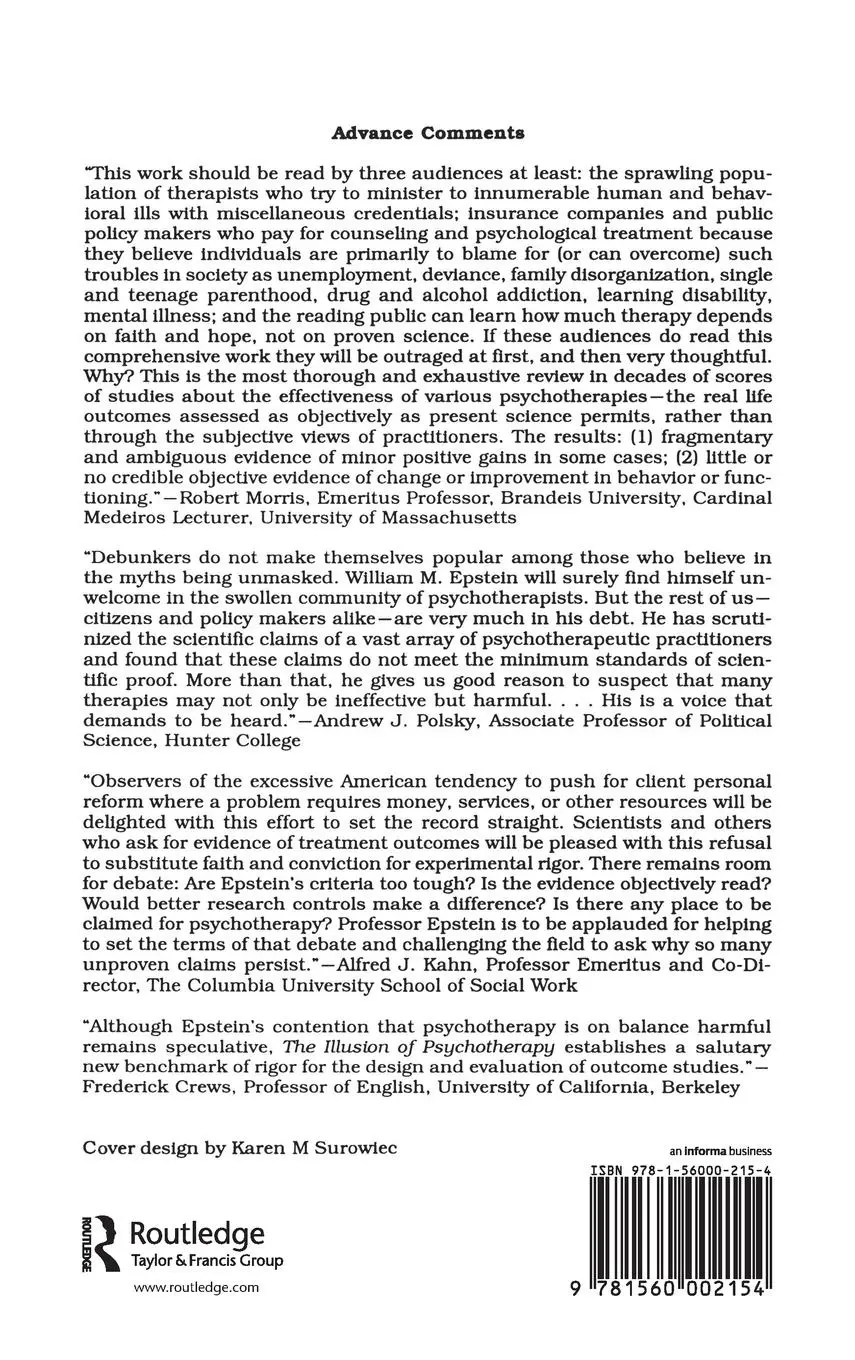 Rückseite: 9781560002154 | The Illusion of Psychotherapy | William Epstein | Buch | Englisch