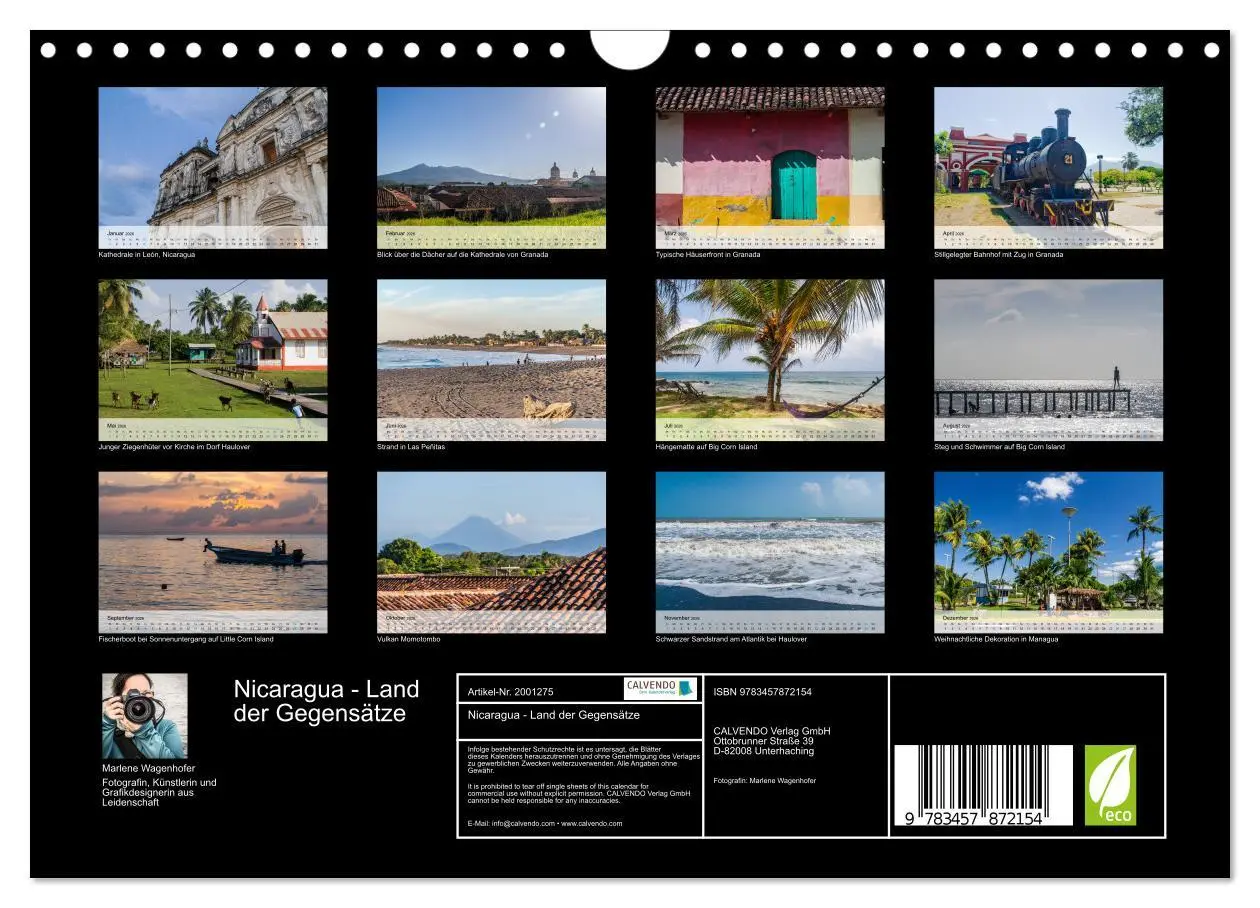 Bild: 9783457872154 | Nicaragua - Land der Gegensätze (Wandkalender 2026 DIN A4 quer),...