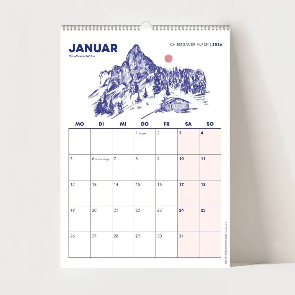 Bild: 9783690282154 | Chiemgauer Alpen, Wandkalender 2026, Monatskalender, A4 | Kalender
