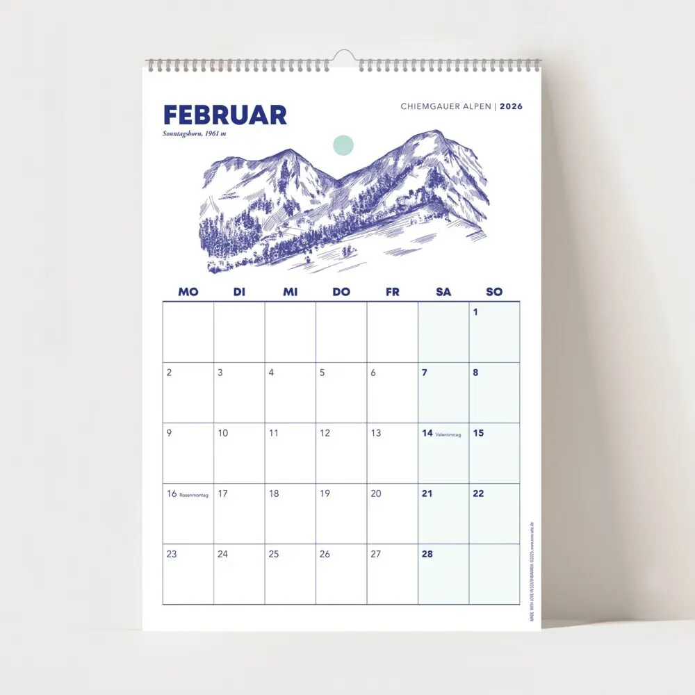 Bild: 9783690282154 | Chiemgauer Alpen, Wandkalender 2026, Monatskalender, A4 | Kalender