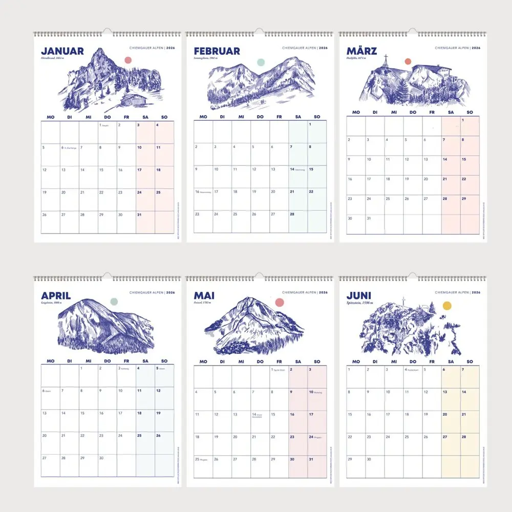 Bild: 9783690282154 | Chiemgauer Alpen, Wandkalender 2026, Monatskalender, A4 | Kalender