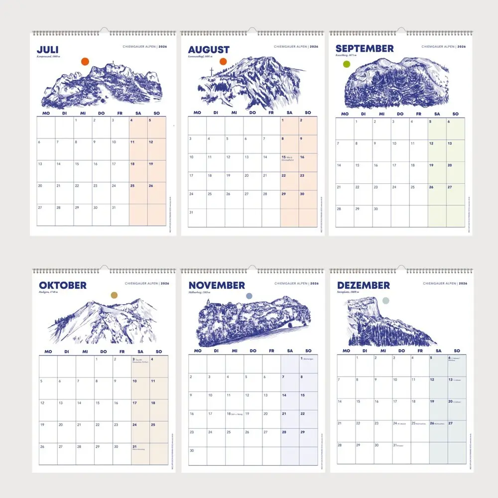 Bild: 9783690282154 | Chiemgauer Alpen, Wandkalender 2026, Monatskalender, A4 | Kalender