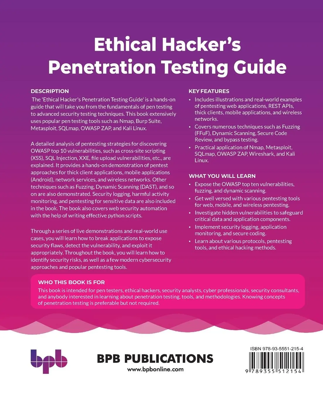 Rückseite: 9789355512154 | Ethical Hacker's Penetration Testing Guide | Samir Kumar Rakshit