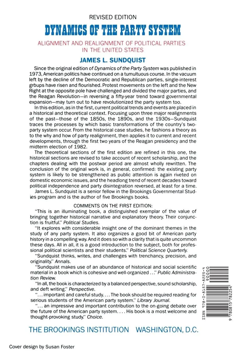 Rückseite: 9780815782254 | Dynamics of the Party System | James L. Sundquist | Taschenbuch | 1983