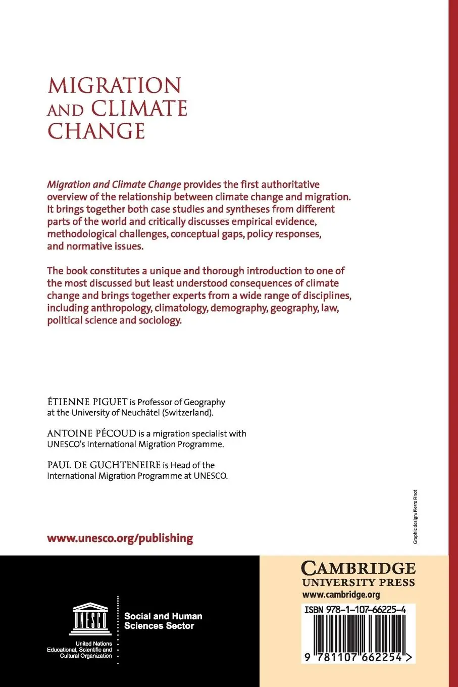Rückseite: 9781107662254 | Migration and Climate Change | Etienne Piguet (u. a.) | Taschenbuch