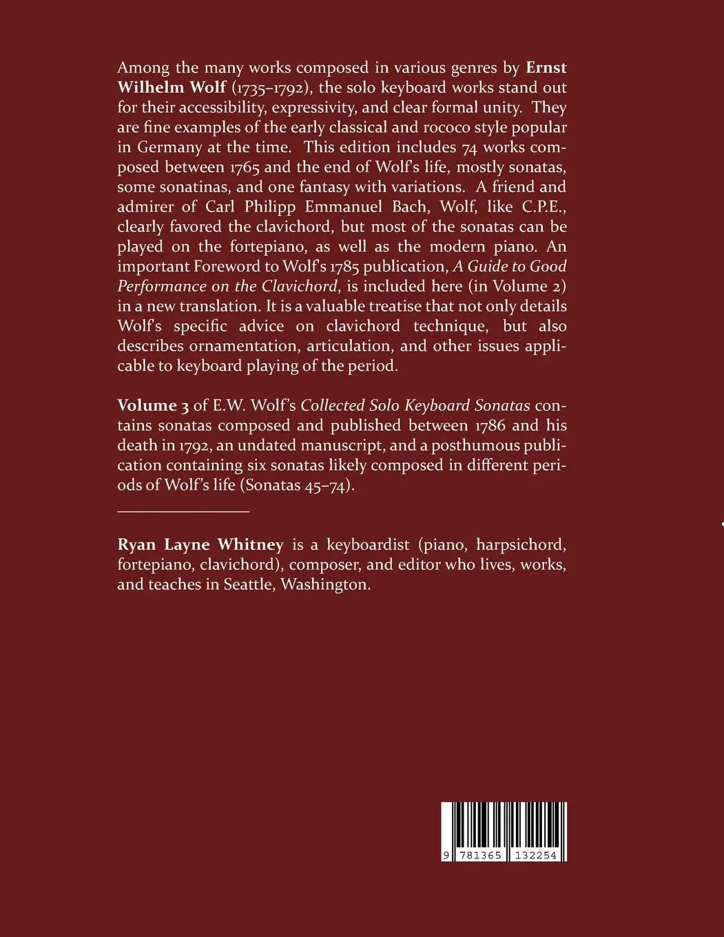 Rückseite: 9781365132254 | E.W. Wolf | Collected Solo Keyboard Sonatas, Volume 3 | Wolf | Buch