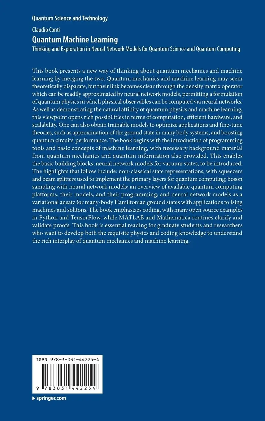 Rückseite: 9783031442254 | Quantum Machine Learning | Claudio Conti | Buch | xxiii | Englisch