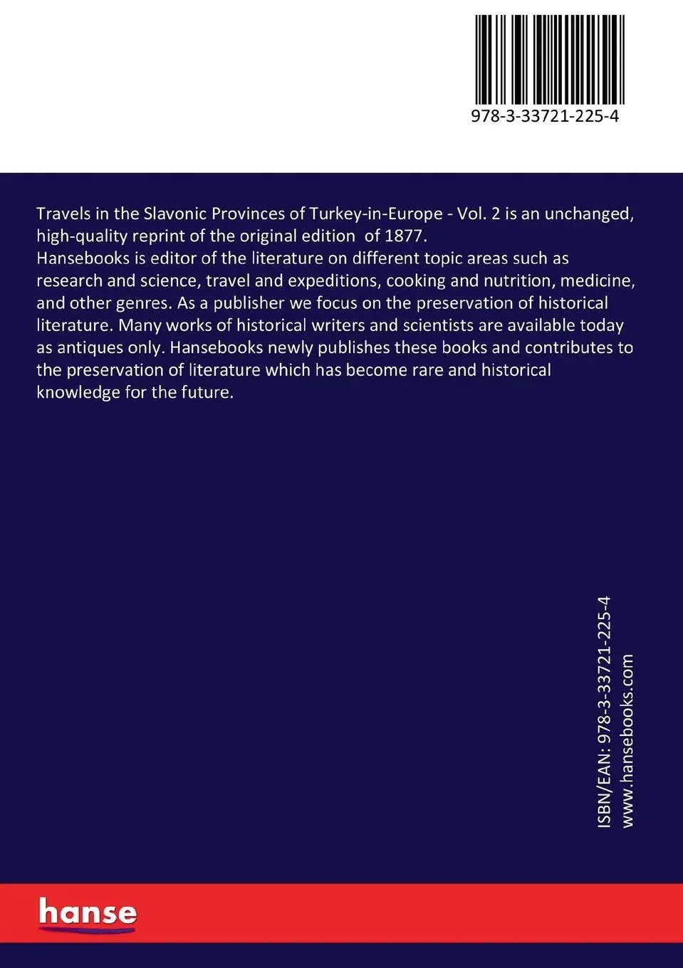 Rückseite: 9783337212254 | Travels in the Slavonic Provinces of Turkey-in-Europe | Vol. 2 | Buch