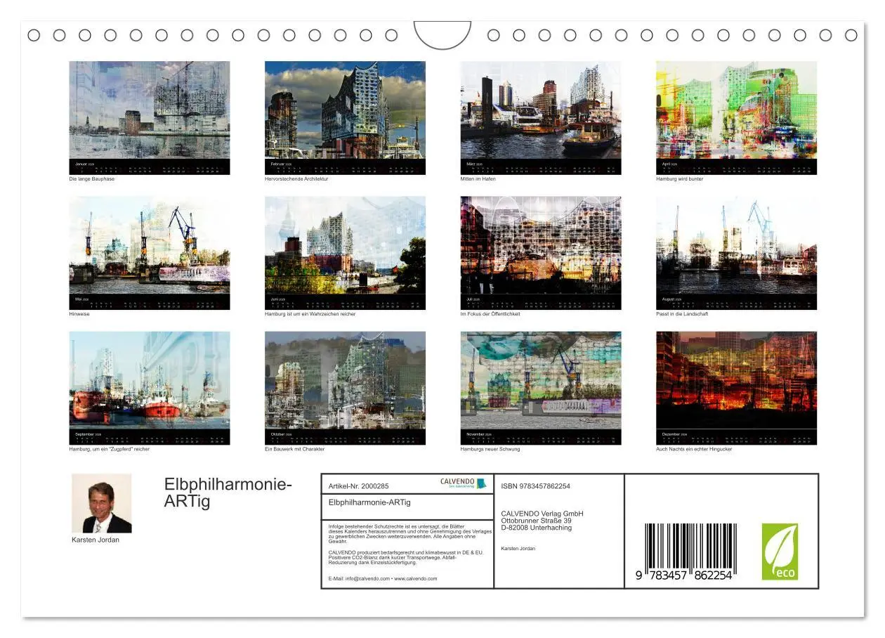 Bild: 9783457862254 | Elbphilharmonie-ARTig (Wandkalender 2026 DIN A4 quer), CALVENDO...