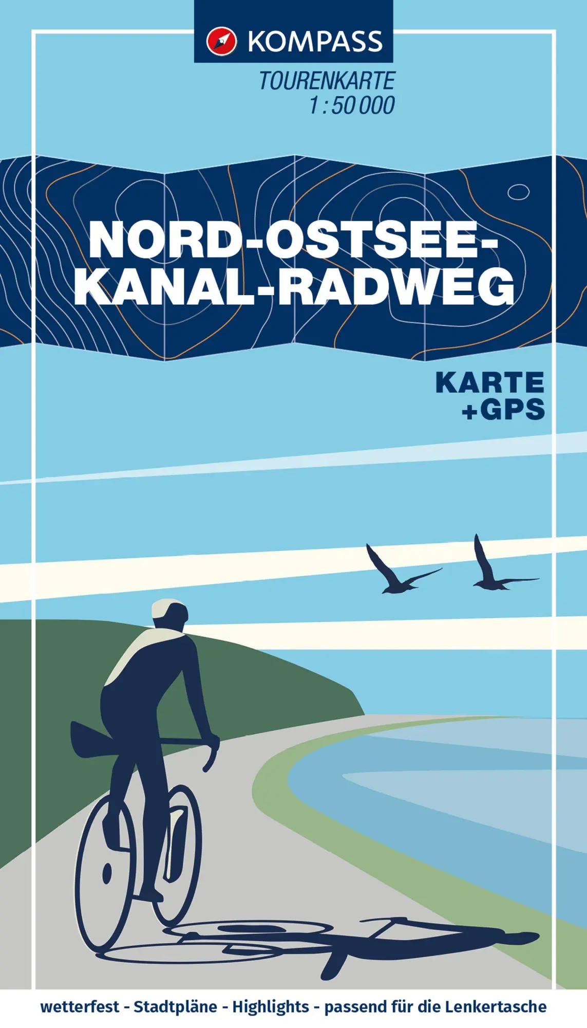 Cover: 9783991542254 | KOMPASS Fahrrad-Tourenkarte Nord-Ostsee-Kanal-Radweg 1:50.000 | Buch