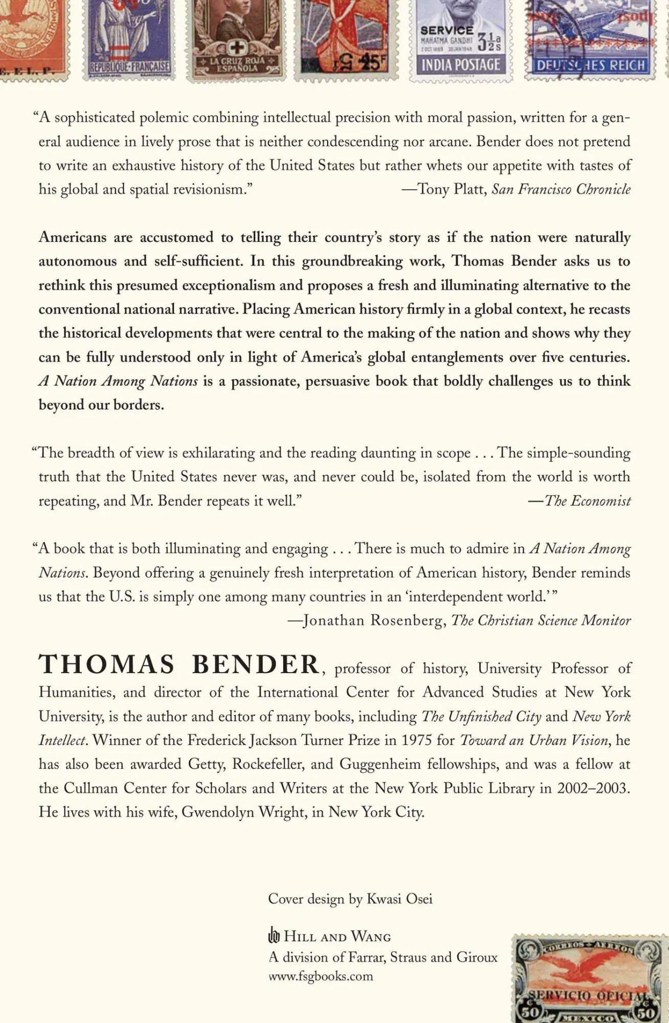 Rückseite: 9780809072354 | A Nation Among Nations | Thomas Bender | Taschenbuch | Englisch | 2006