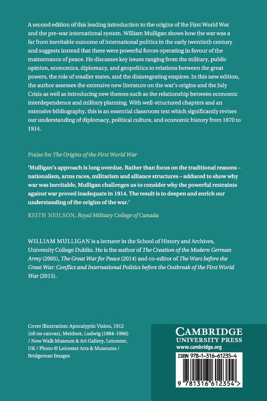 Rückseite: 9781316612354 | The Origins of the First World War | William Mulligan | Taschenbuch