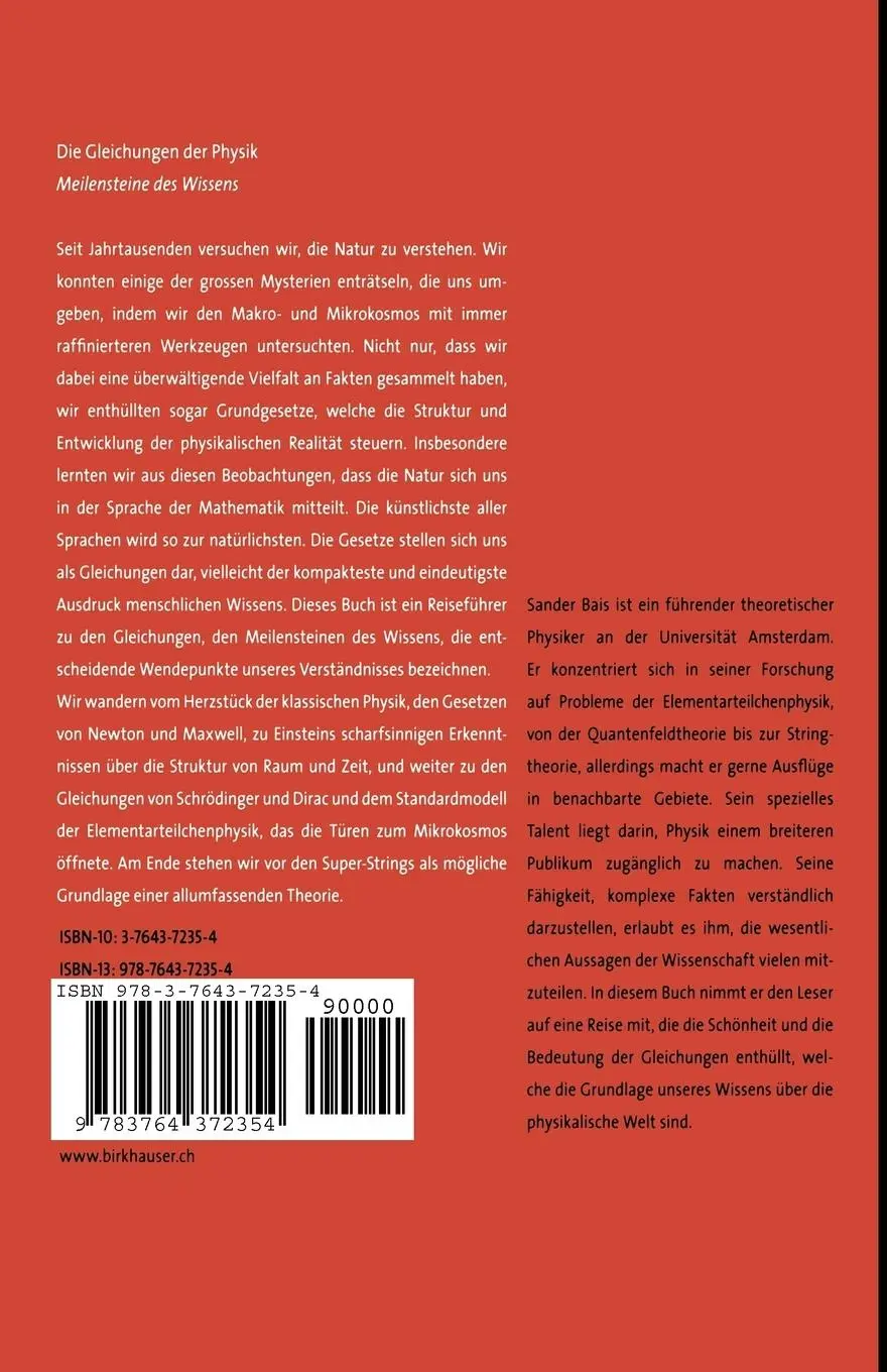 Rückseite: 9783764372354 | Die Gleichungen der Physik | Meilensteine des Wissens | Sander Bais