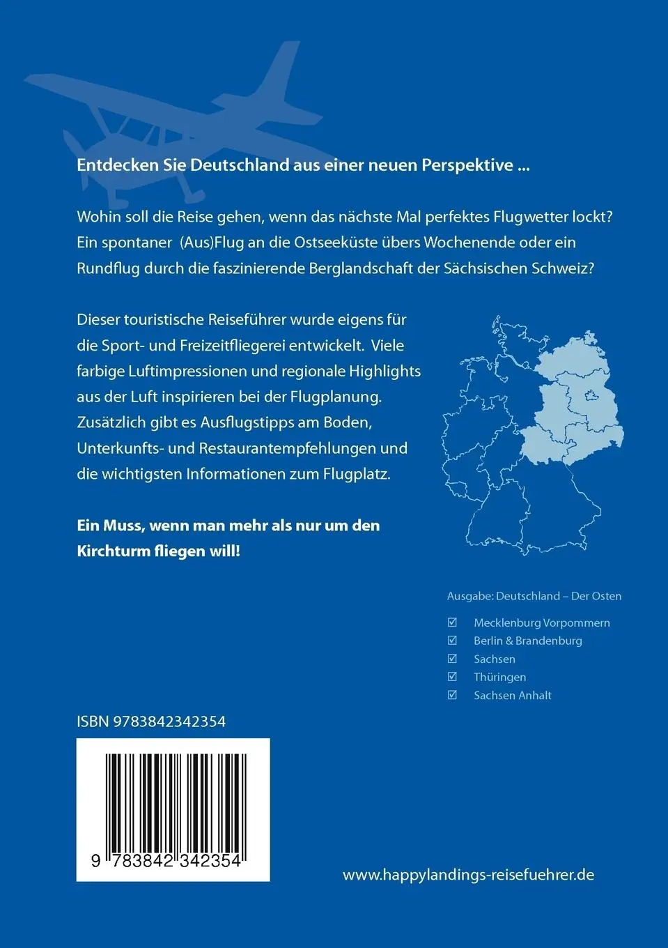 Rückseite: 9783842342354 | Happy Landings | Reiseführer für Hobbypiloten | Jeannette Zeuner