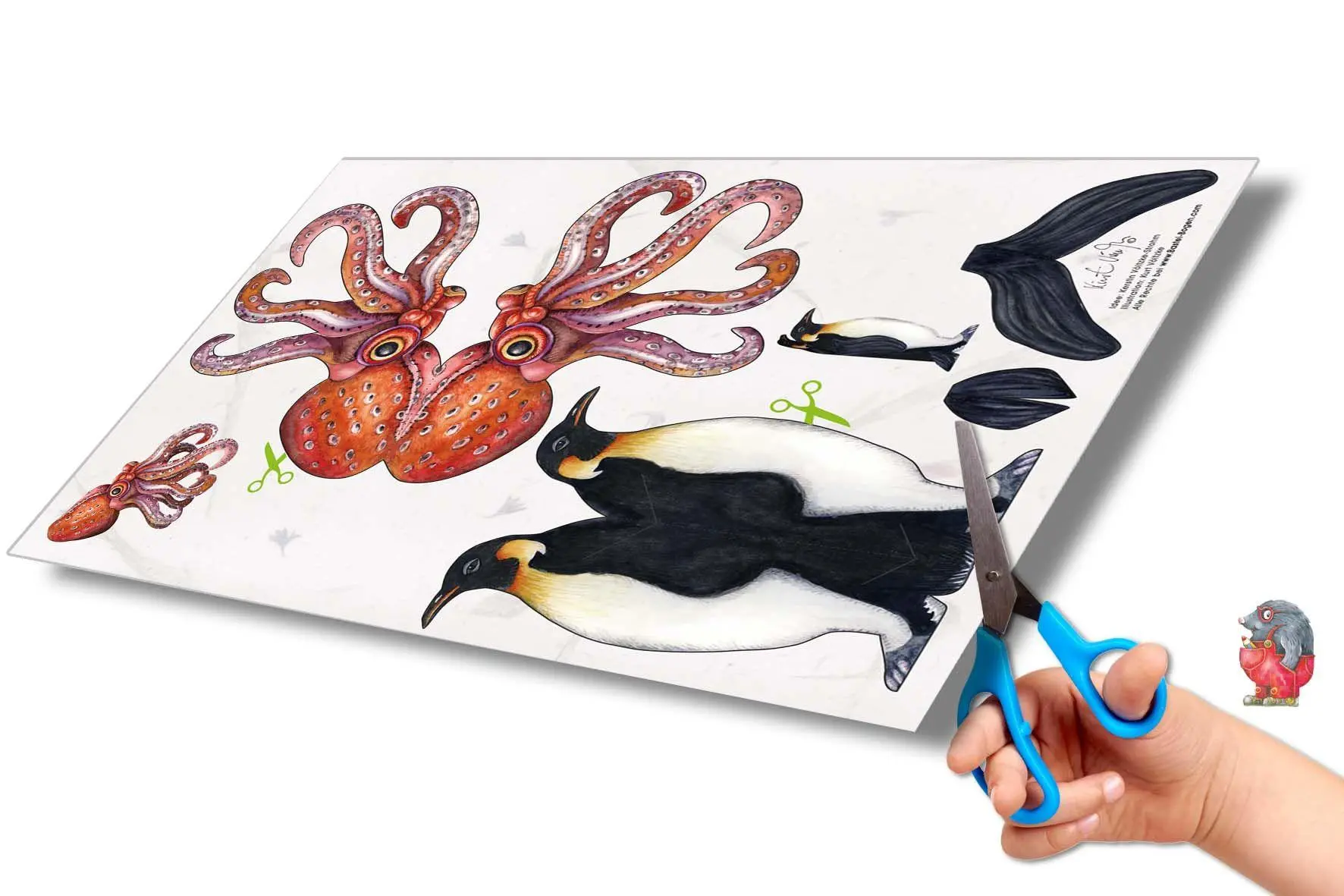 Bild: 4280000272454 | Karten Tiere basteln aus Papier Bastelbogen Ausschneidebogen | Color