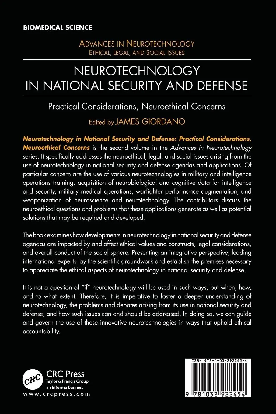 Rückseite: 9781032922454 | Neurotechnology in National Security and Defense | James Giordano