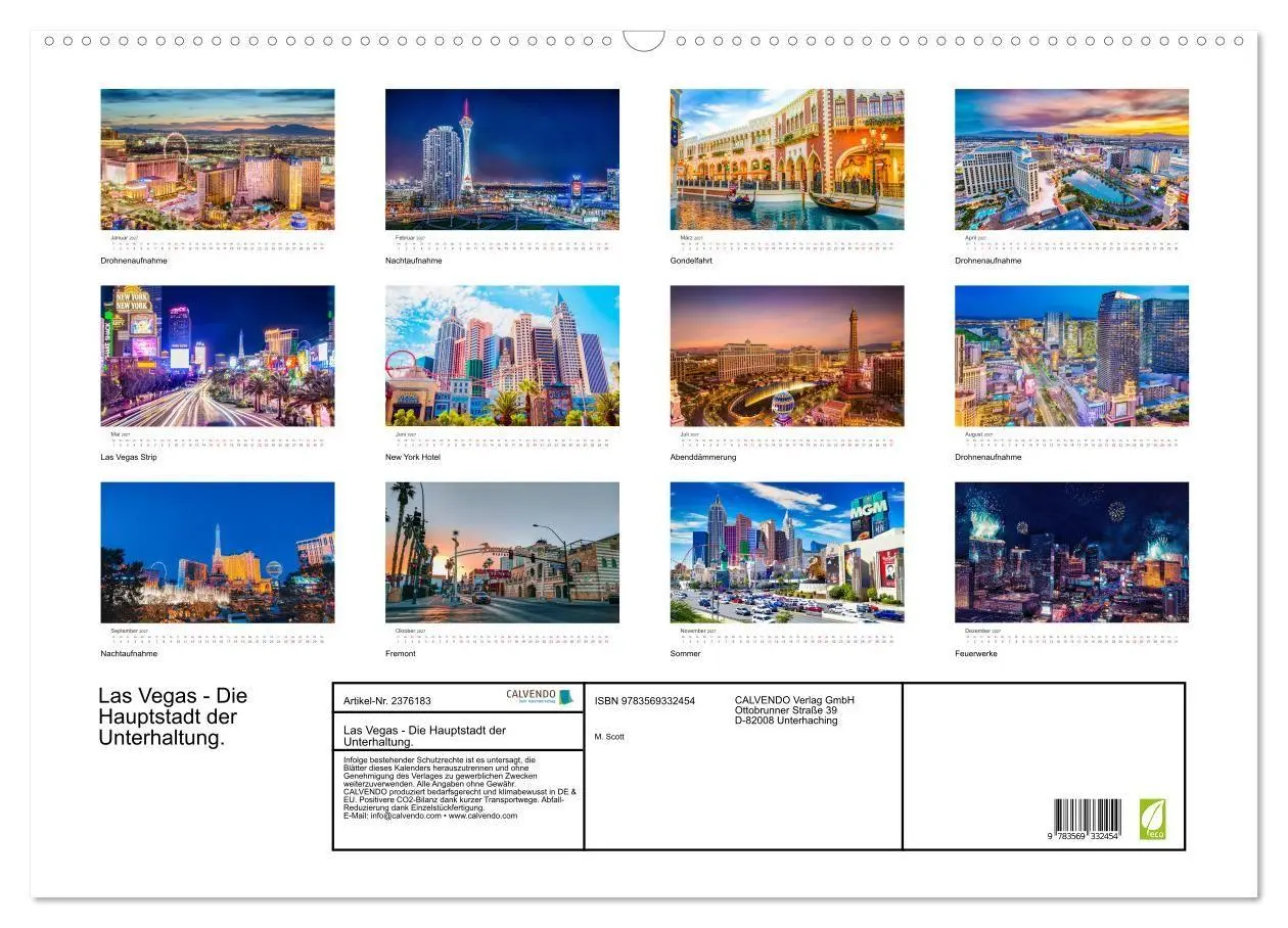 Bild: 9783569332454 | Las Vegas - Die Hauptstadt der Unterhaltung. (Wandkalender 2027 DIN...