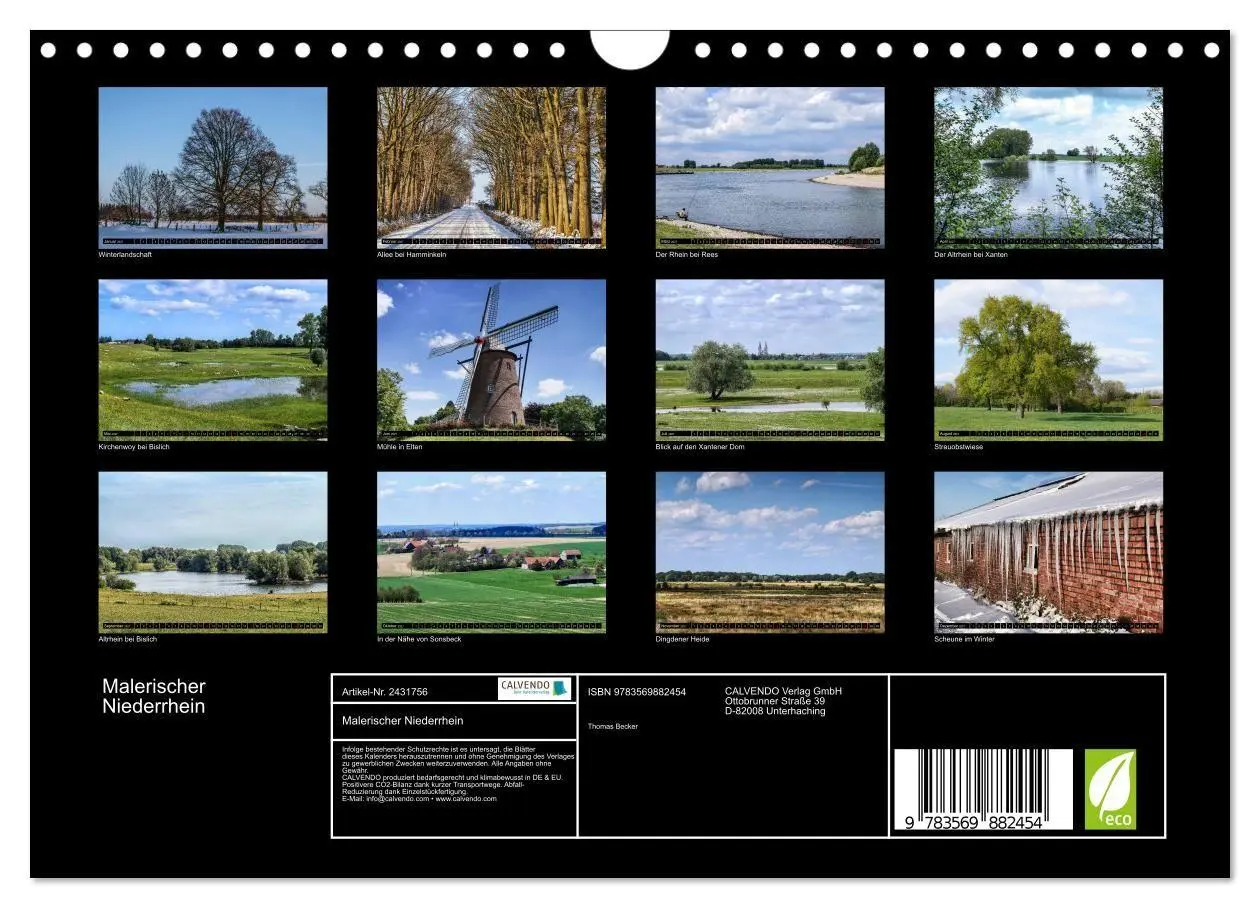 Bild: 9783569882454 | Malerischer Niederrhein (Wandkalender 2027 DIN A4 quer), CALVENDO...