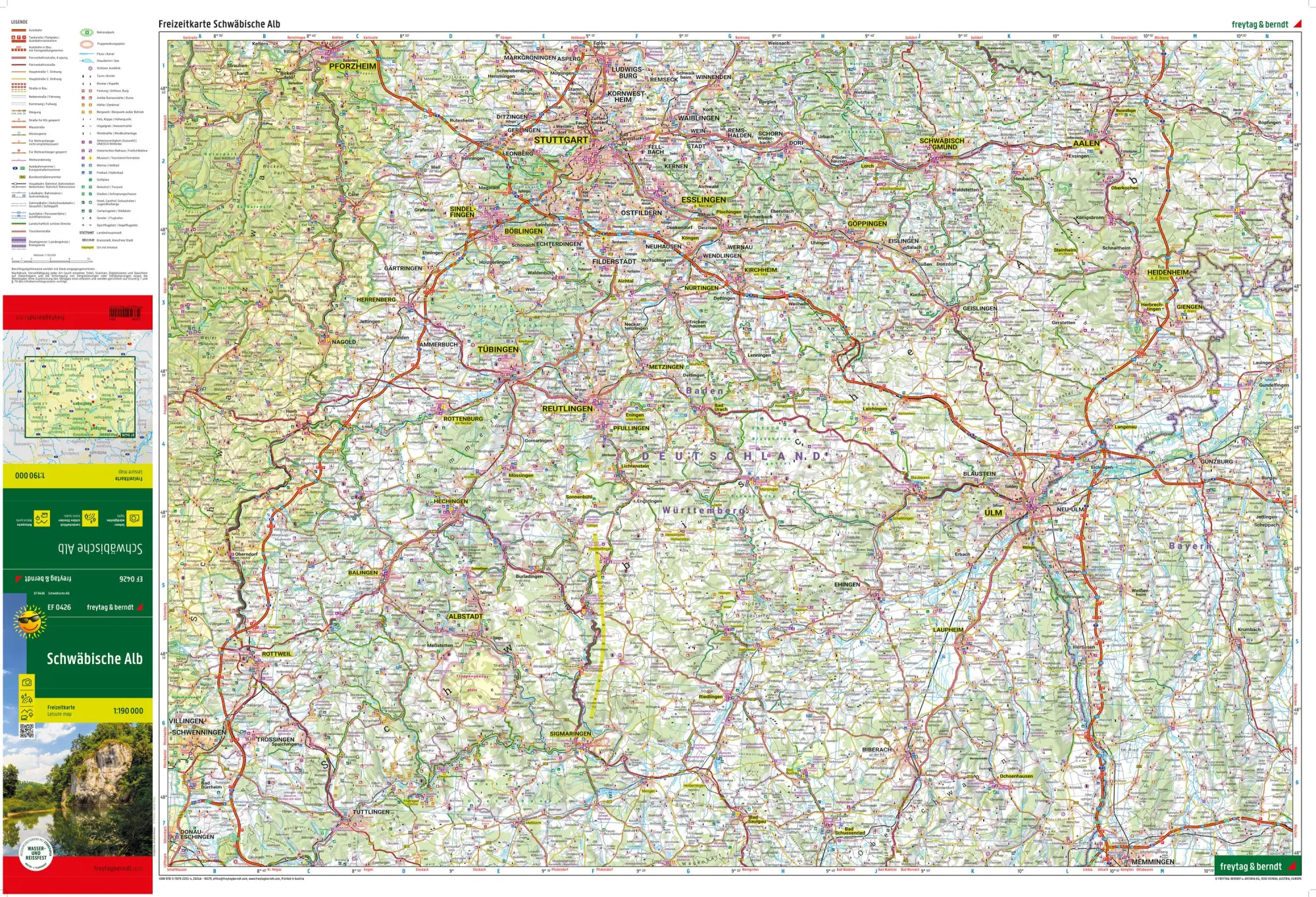 Bild: 9783707922554 | Schwäbische Alb, Freizeitkarte 1:190.000, freytag &amp; berndt | Berndt