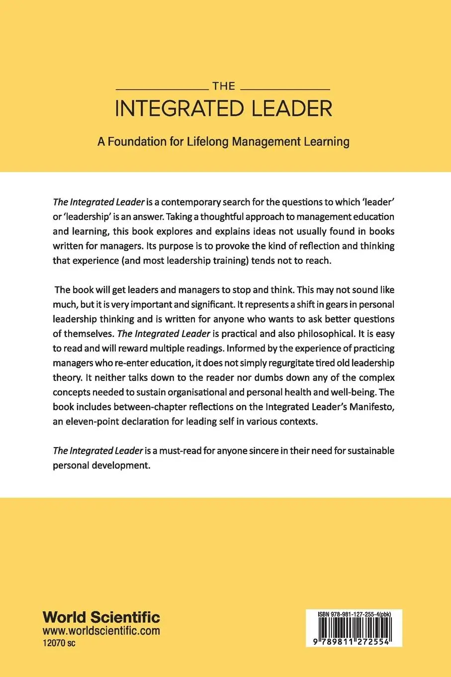 Rückseite: 9789811272554 | INTEGRATED LEADER, THE | A FOUNDATION FOR LIFELONG MGMT LEARN | Dalton