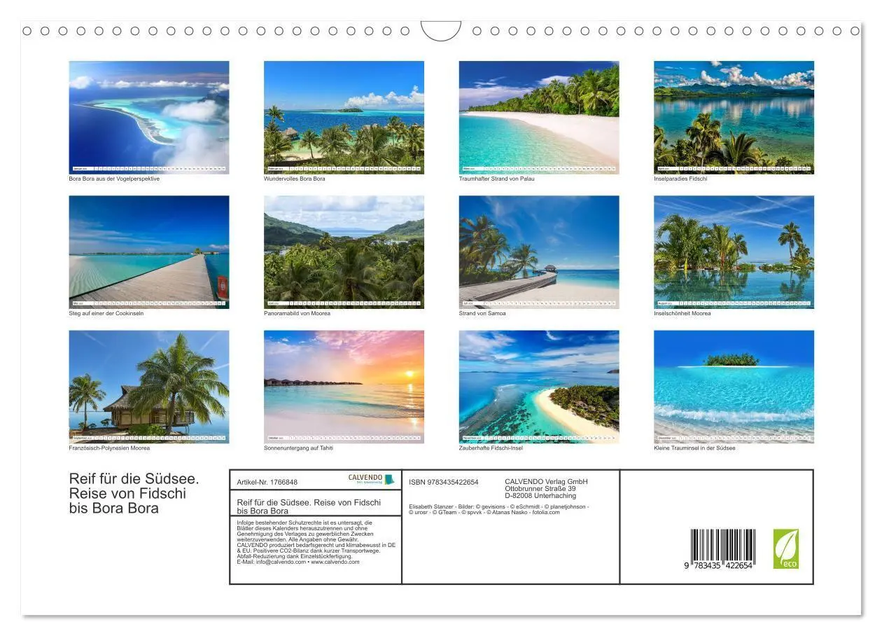 Bild: 9783435422654 | Reif für die Südsee. Reise von Fidschi bis Bora Bora (Wandkalender...