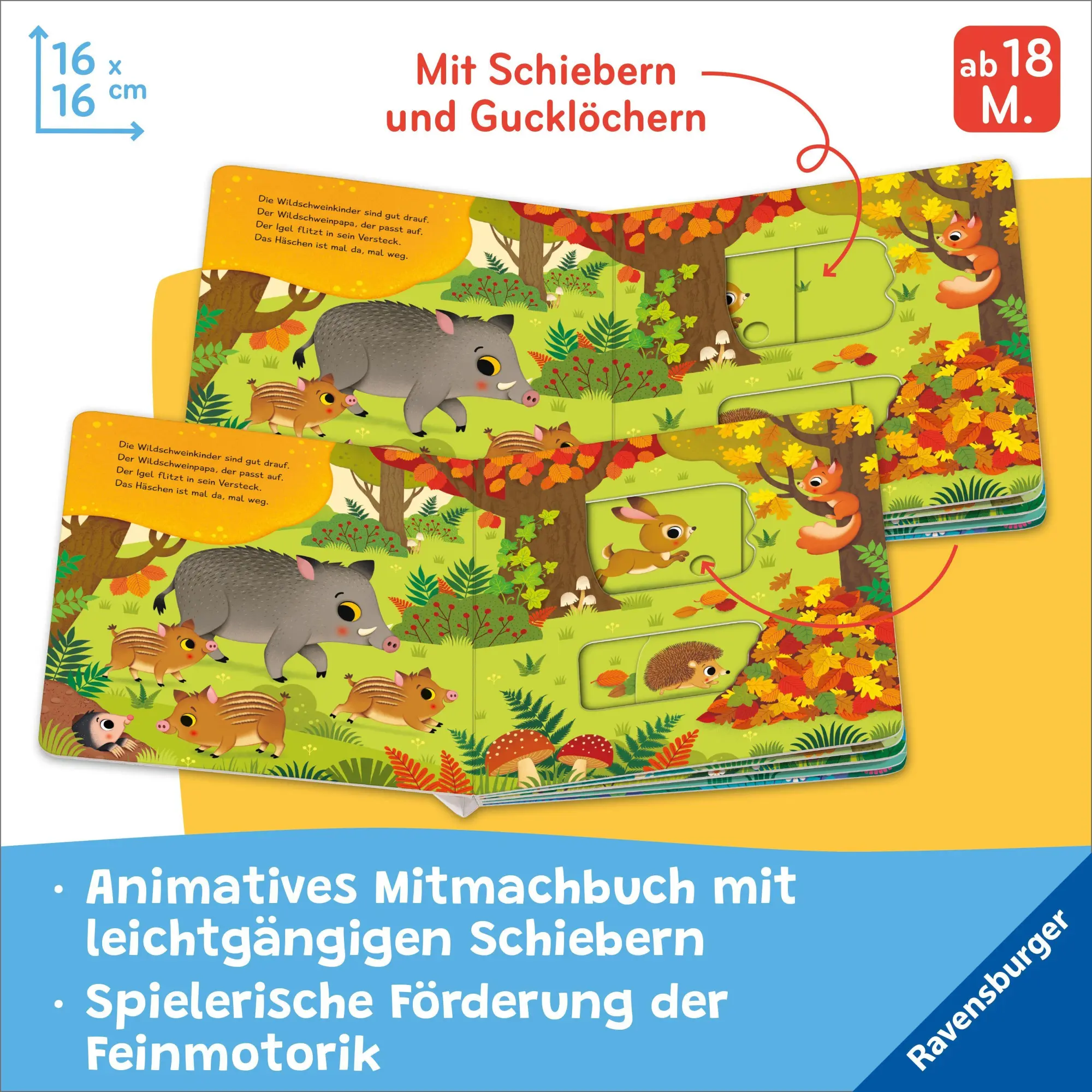 Bild: 9783473422654 | Mein Schiebe-Mitmachbuch - Waldtiere | Bernd Penners | Buch | 12 S.