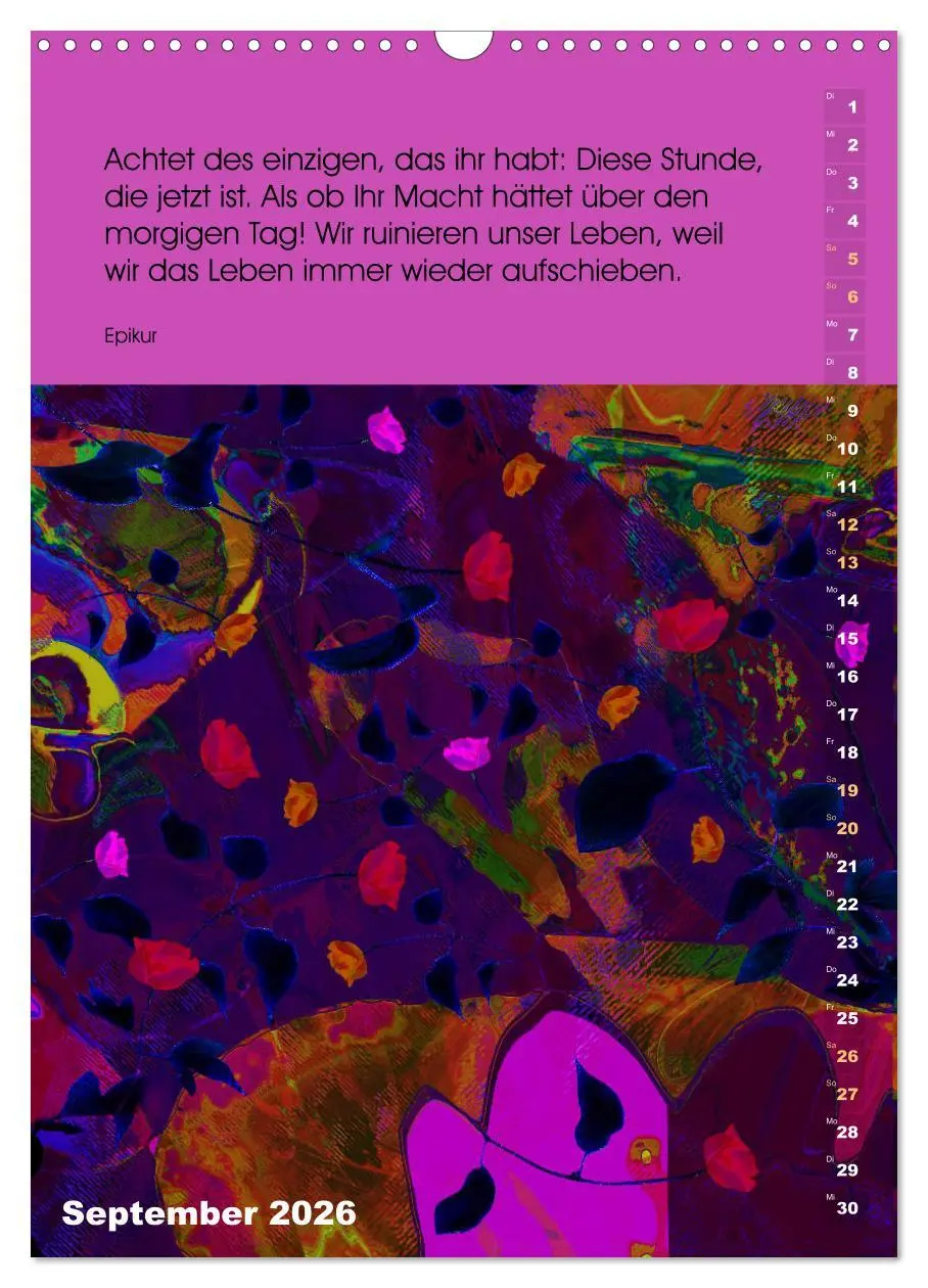 Bild: 9783516392654 | Philosophische Inspirationen Wandkalender 2026 (Wandkalender 2026...