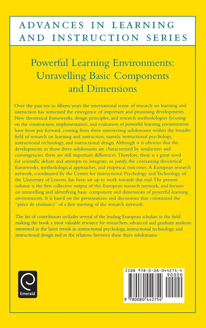 Rückseite: 9780080442754 | Powerful Learning Environments | E. de Corte (u. a.) | Buch | Gebunden