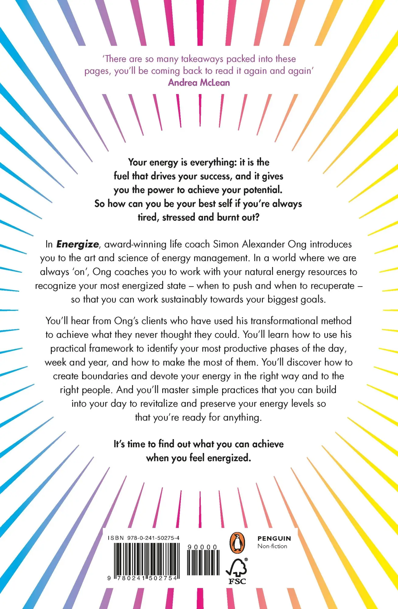 Rückseite: 9780241502754 | Energize | Make the Most of Every Moment | Simon Alexander Ong | Buch