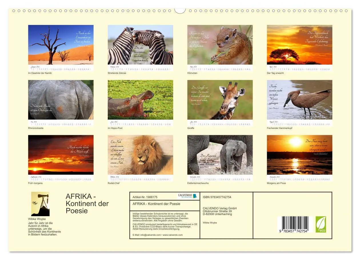 Bild: 9783457742754 | AFRIKA - Kontinent der Poesie (hochwertiger Premium Wandkalender...