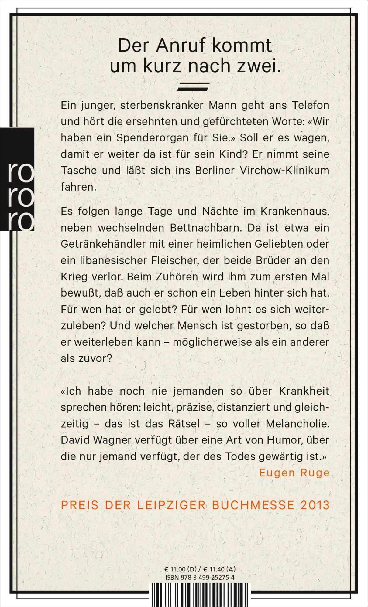 Rückseite: 9783499252754 | Leben | David Wagner | Taschenbuch | 288 S. | Deutsch | 2014