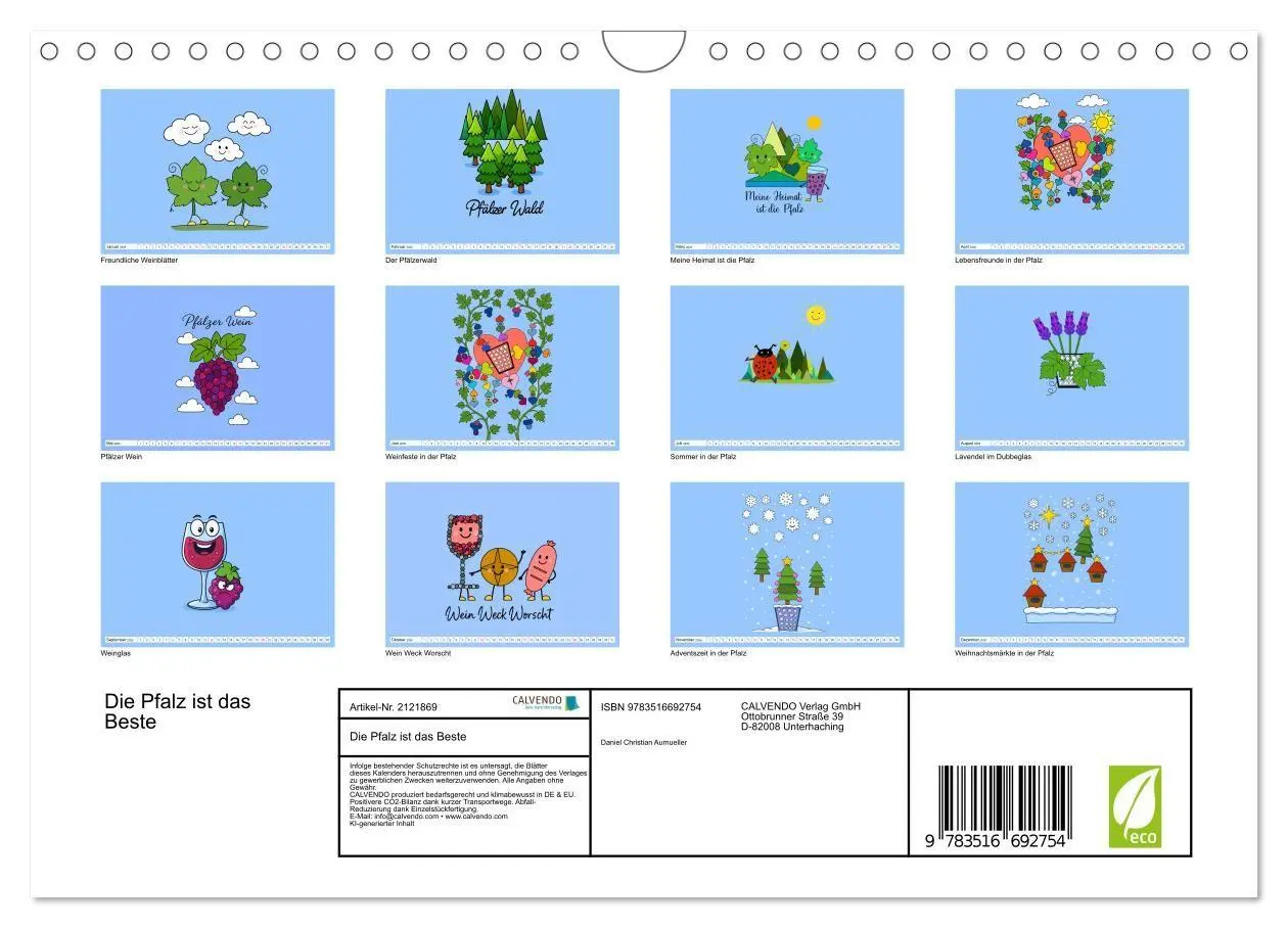 Bild: 9783516692754 | Die Pfalz ist das Beste (Wandkalender 2026 DIN A4 quer), CALVENDO...