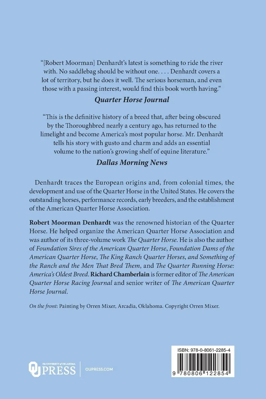 Rückseite: 9780806122854 | Quarter Horses | A Story of Two Centuries | Robert Moorman Denhardt
