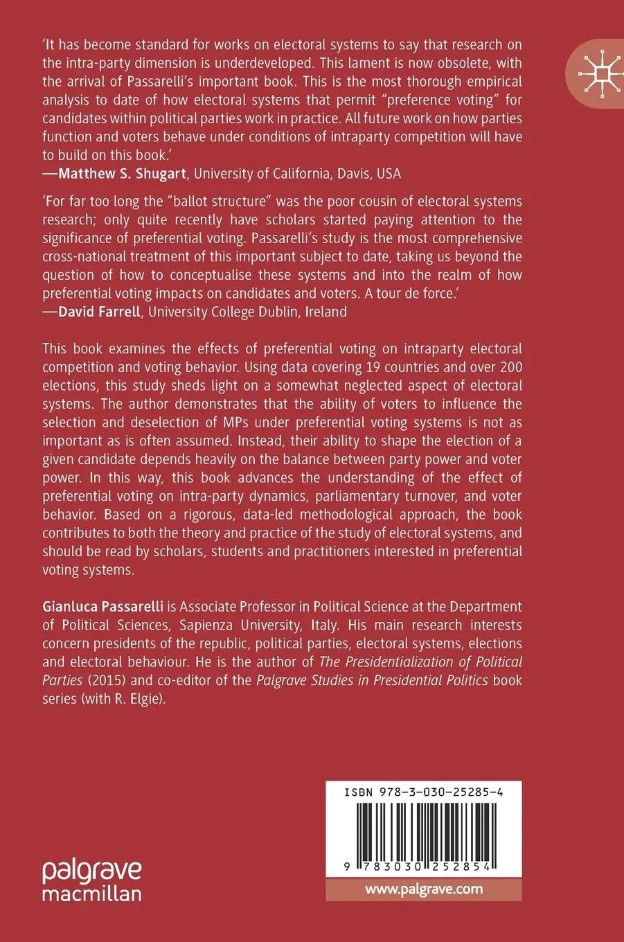 Rückseite: 9783030252854 | Preferential Voting Systems | Gianluca Passarelli | Buch | xix | 2019