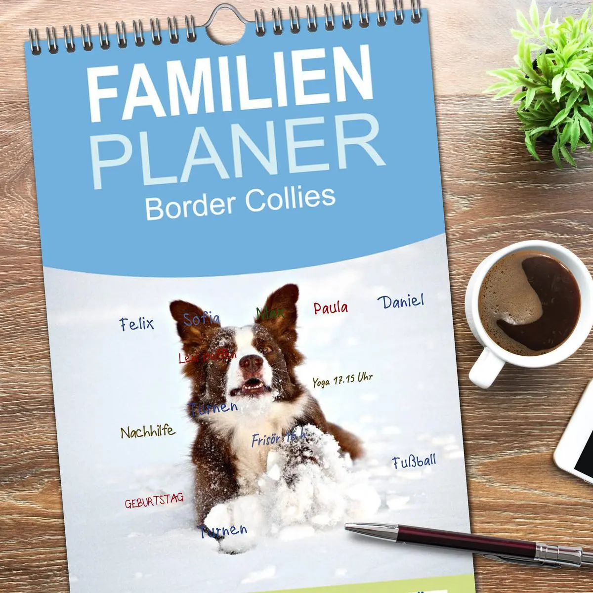 Bild: 9783516512854 | Familienplaner 2026 - Border Collies mit 5 Spalten (Wandkalender,...